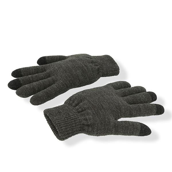 Luvas Touch , 98% Acrílico/ 2% Fibras De Metal - Cinza Mesclado Escuro / S_M