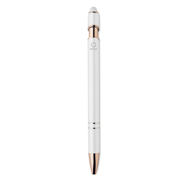 Recycled aluminium pen Scribble - White