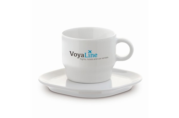 Cup &amp; saucer square Satellite 180ml