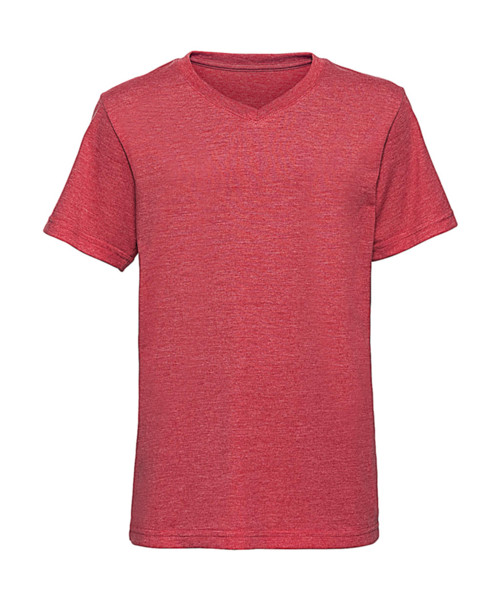 Boys V-Neck Hd Tee - Red Marl / M (116/5-6)
