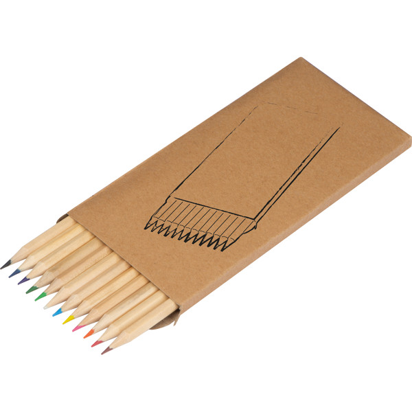 12-piece crayon set MATEO - Beige