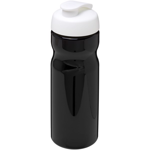 Športová fľaša H2O Base® 650 ml s odklápacím viečkom - Jednofarebná čierna / Biela