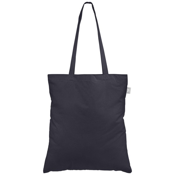 Geo - Sac fourre-tout en tissu de coton recyclé 140 gsm - Bleu marine / Transfert de chaleur