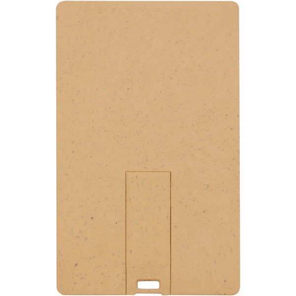 USB retangular biodegradável em forma de cartão de crédito - Castanho kraft / 2GB