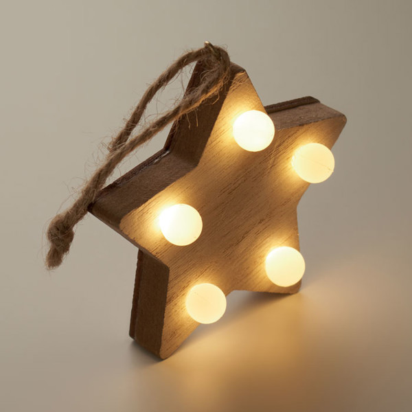 MB - Wooden weed star with lights Lalie