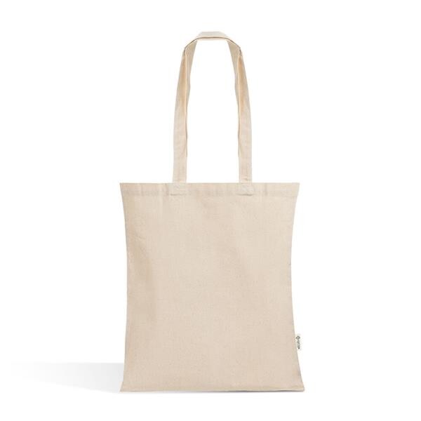 Saco Algodão Reciclado, Alças Compridas, 140G/M² - Crú
