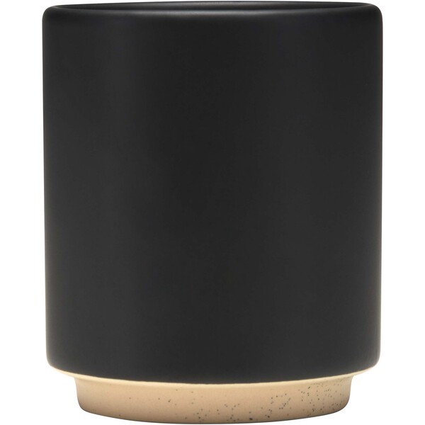 Camilla 180 ml stackable ceramic mug with matte finish - Black