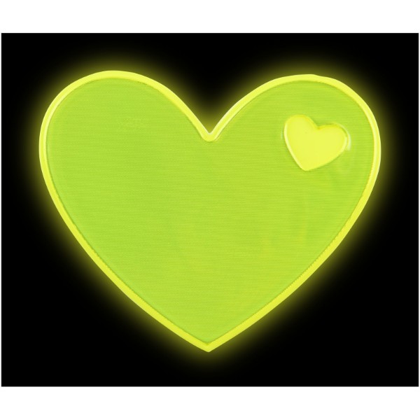 Coração de adesivo refletor - Amarelo neón