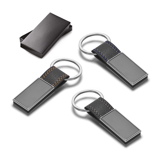 BALE. Porta-chaves em metal e PU - Azul Royal