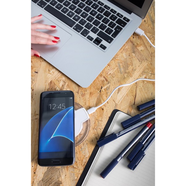 Call-ready wireless charger - White