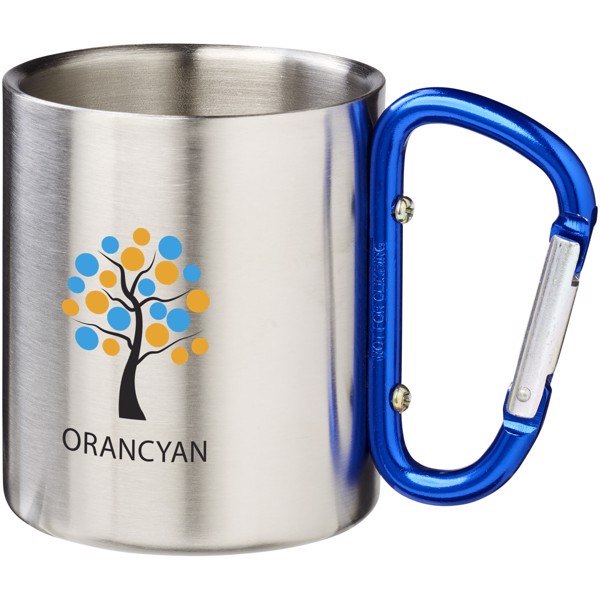Mug isolant Alpes avec mousqueton 200ml - Bleu