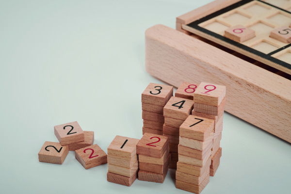 Wooden sudoku board game