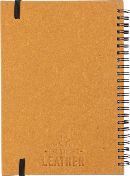 Notitieboek Egon | Gerecycled leer | A5 | Gelinieerd - zwart