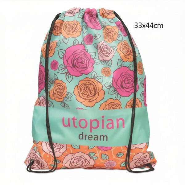 Sac à cordon en PET recyclé en couleur - 33x44cm