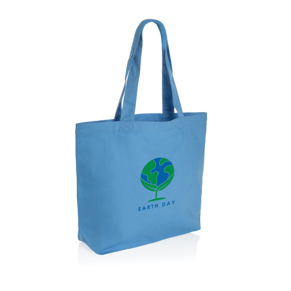 Impact Aware™ 240 gsm rcanvas shopper w/pocket - Tranquil Blue