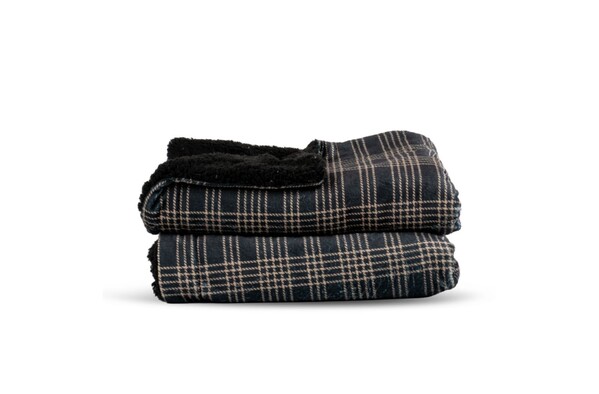 Sagaform Plaid en polaire Rut - Noir