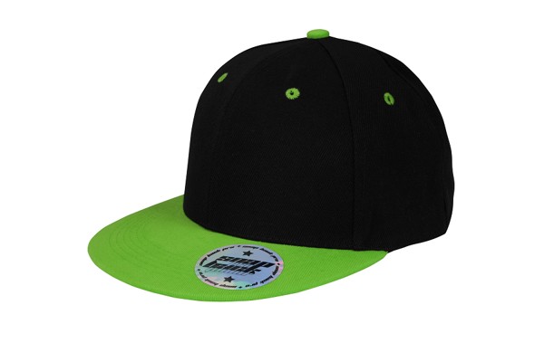 4137 - children's baseball cap - black/cyan