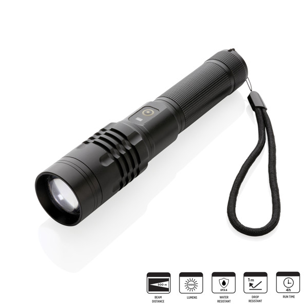 GearX torch 1000 lumen, 2000 mAh battery