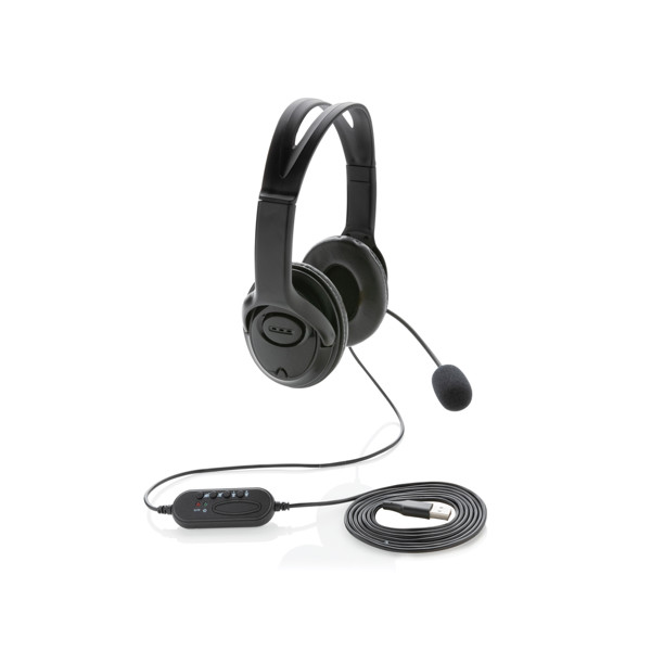 Over Ear hovedtelefon med kabel, sort