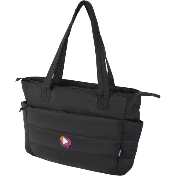 Puffer 15,6" GRS gerecycleerde laptopdraagtas 18L - Zwart