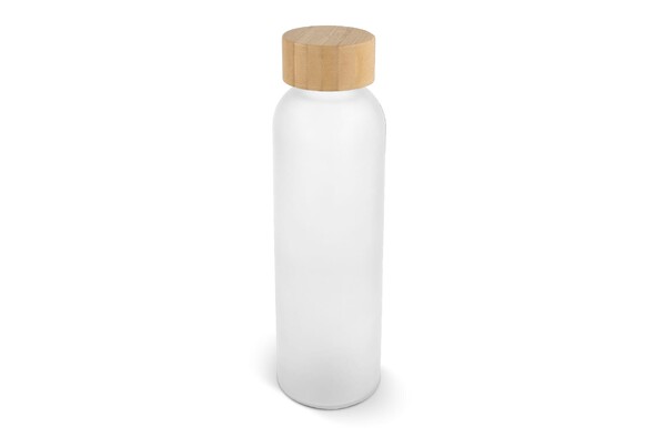 Bouteille d'eau verre & bambou 500ml - Blanc