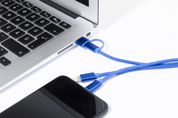 Brelok kabel ładujący USB Rafob - Niebieski