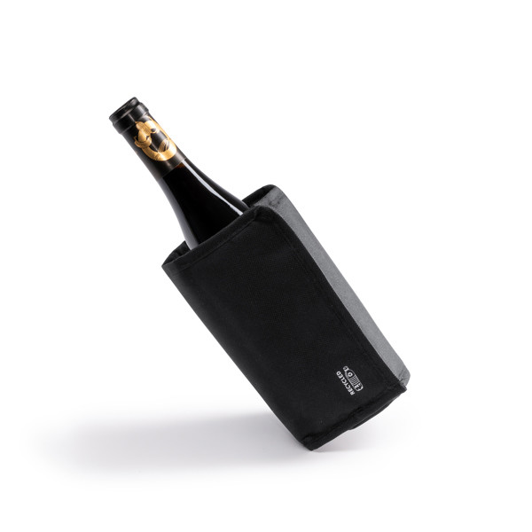 Personalised bottle cooler sleeve in RPET with velcro closure