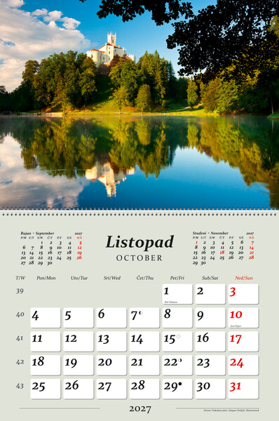 Preklopni zidni kalendar – Hrvatski krajolici