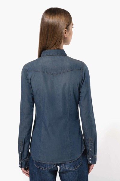 Ladies' Long-Sleeved Denim Shirt - XS