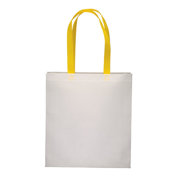 Heat-Sealed 80 G/M2 Non-Woven Fabric Shopping Bag With Gusset And Long Handles - Yellow