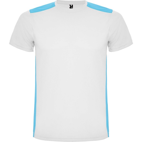 T-shirt de sport Detroit à manches courtes pour enfant - Blanc / Turquoise / 8