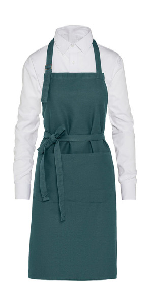 Lisbon - Organic Heavyweight Bib Apron With Pocket - Enamel Blue / ONE SIZE