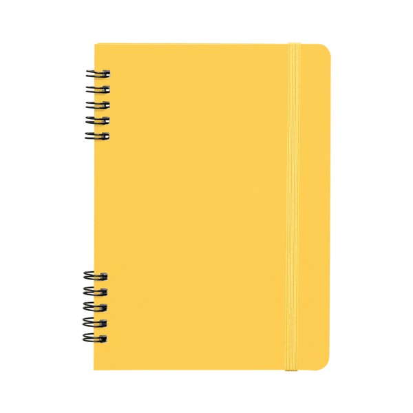 Jora Spiral Bound Notebook - A5 - Yellow / Silkscreen