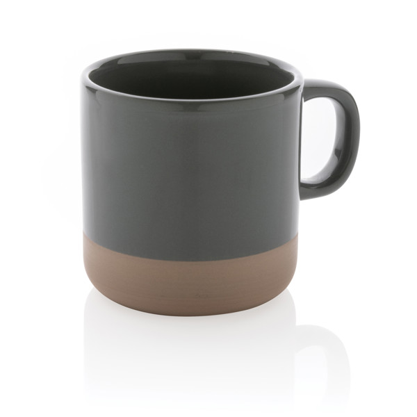 Glazovaný keramický hrnček 300ml - Sivá