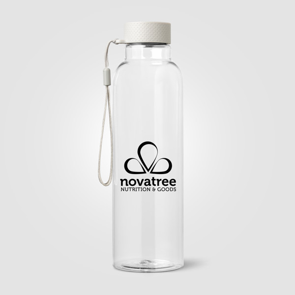 Bouteille Aura rPET avec bracelet de poigne - 710 ml - Transparent / Sérigraphie
