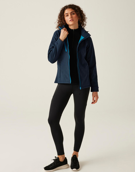 Women's Venturer 3-Layer Hooded Softshell Jacket - Black / Red / 10 (36)