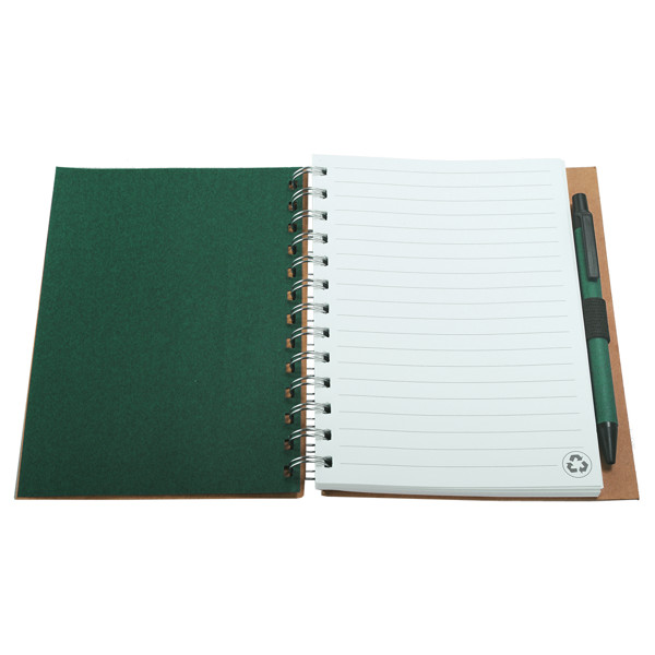 Envivo notepad with ballpen - Green / Beige