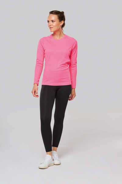 Ladies' Long-Sleeved Sports T-Shirt - White / XL