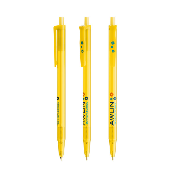BIC® Clic Stic Ballpen - Frosted Yellow / Blue Ink