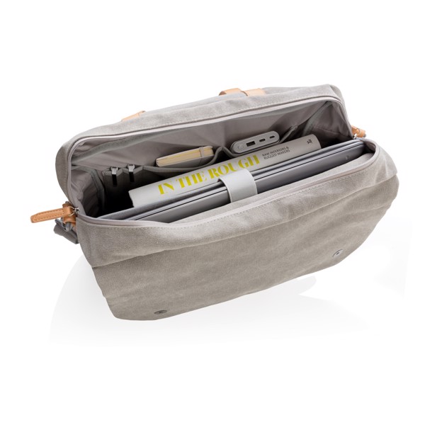 Canvas laptop bag PVC free - Storm Grey