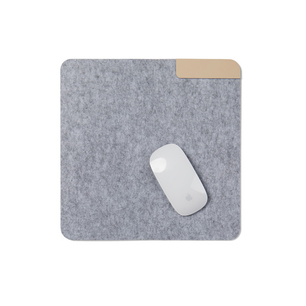Podloga za miško Vinga Albon, 95% recikliran filc, 280x280 mm - Siva