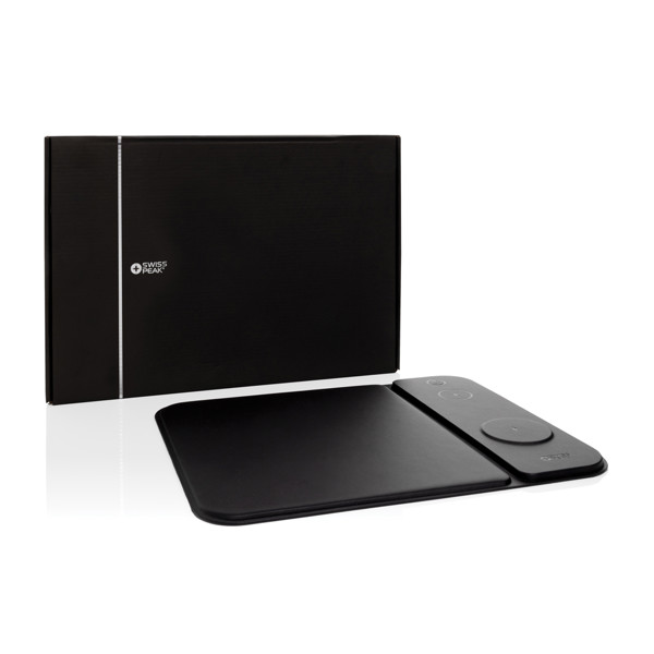 Swiss Peak charging mousepad 15W, recycled PU
