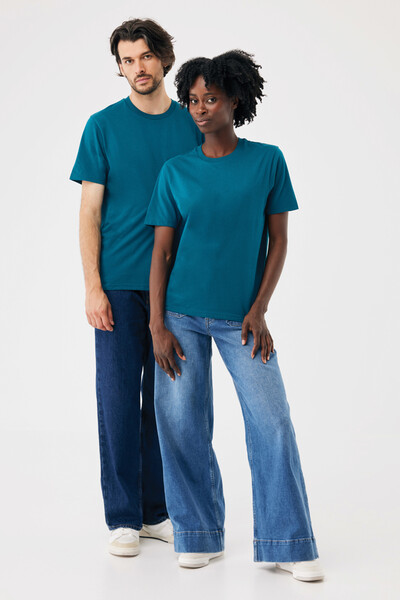 Tričko IQONIQ Brett z recykl. bavlny - Dark Teal / XS