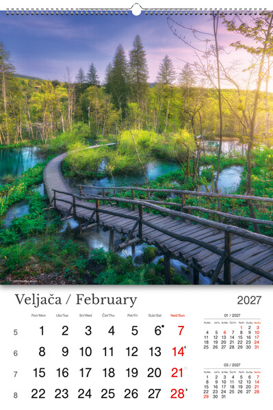 Okomiti zidni kalendar – Hrvatska / Croatia