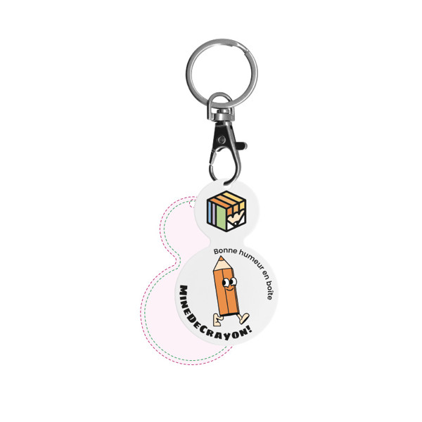 KEY HOLDER CARABINER WITH ROUND SHAPED TOKEN Ø35