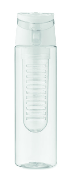 Športna steklenica RPET, 500 ml, nastavek za sadje - Bela