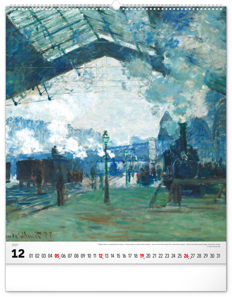 Notique Nástěnný Kalendář Claude Monet 2027, 48 x 56 cm