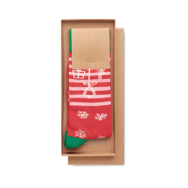 Pair of Christmas socks M Joyful M - Red