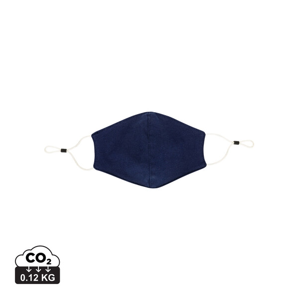 Masque barrière réutilisable à 2 couches en coton - Bleu Marine