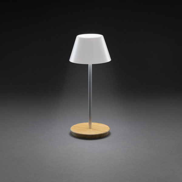 USB stolná lampa Pure Glow z RCS recykl. plastu, biela